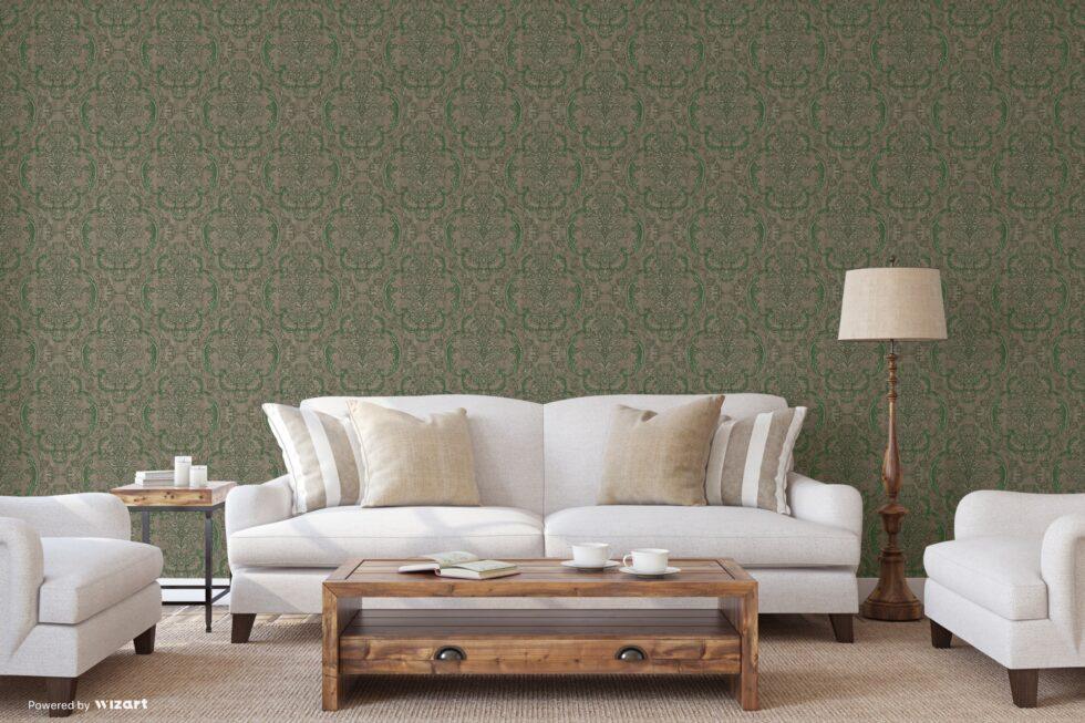 Damask Wallpaper Green Code 1312-4 - Image 5