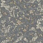 Leaf Pattern Wallpaper Gold Charcoal Code 1006-4