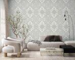 Damask Design Wallpaper White Code 1301-1 - Image 7