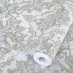 Damask Design Wallpaper White Code 1301-1