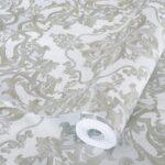 Damask Design Wallpaper White Code 1301-1