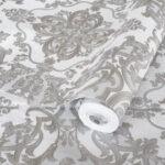 Damask Design Wallpaper Gray Code 1301-3