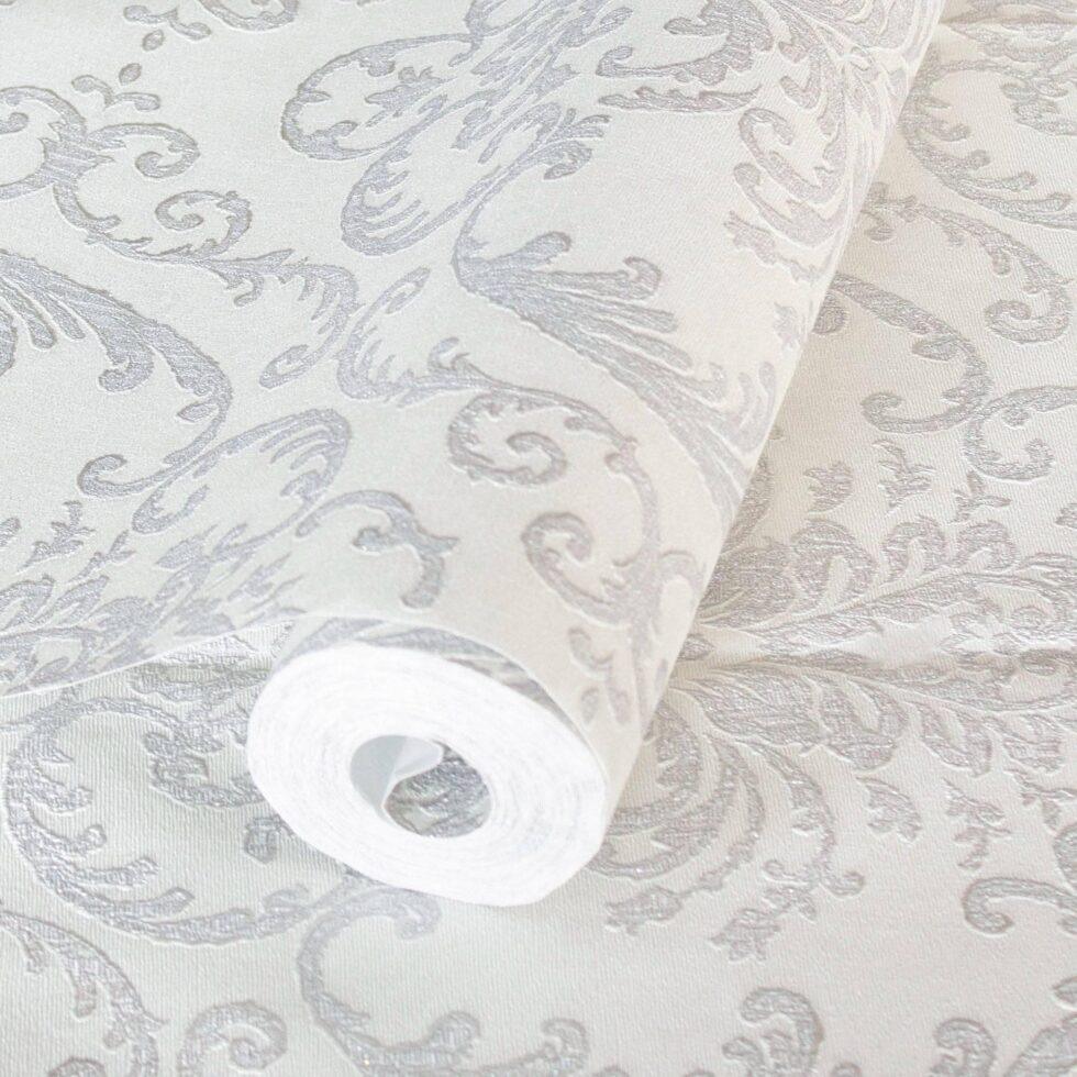 Damask Wallpaper White Code 1312-1