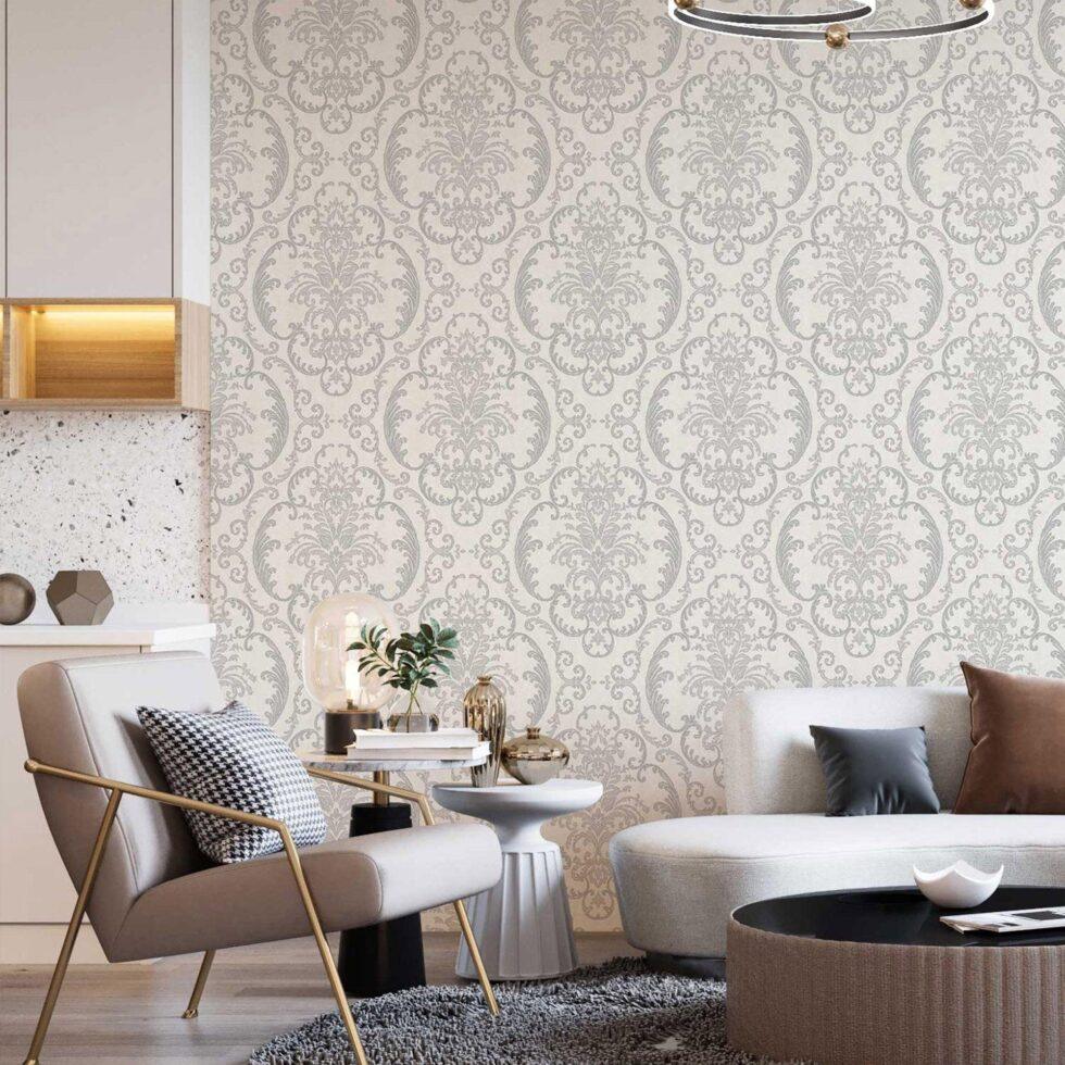 Damask Wallpaper White Code 1312-1 - Image 2