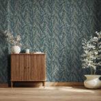 Banana Leaf Design Wallpaper Blue Code 1507-5 - Image 2