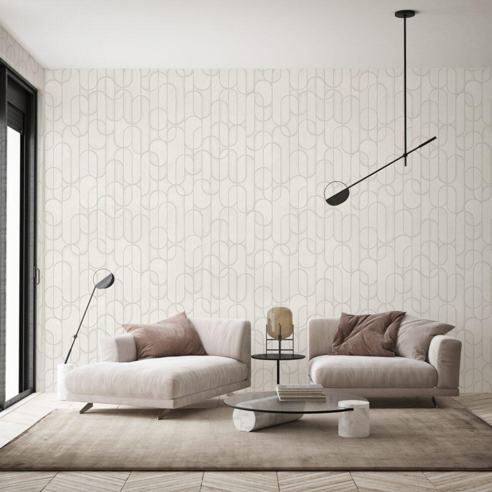 Modern Geometric Design Wallpaper White Code 1514-1 - Image 2