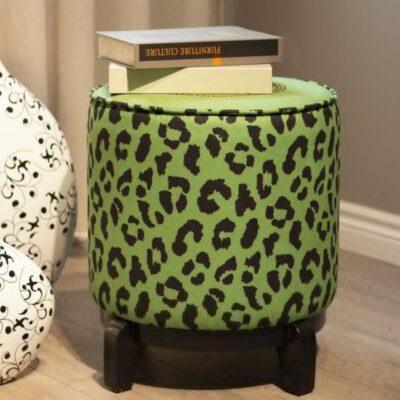 Green, Black Pouffe Collection With  Tray. Code PUF111