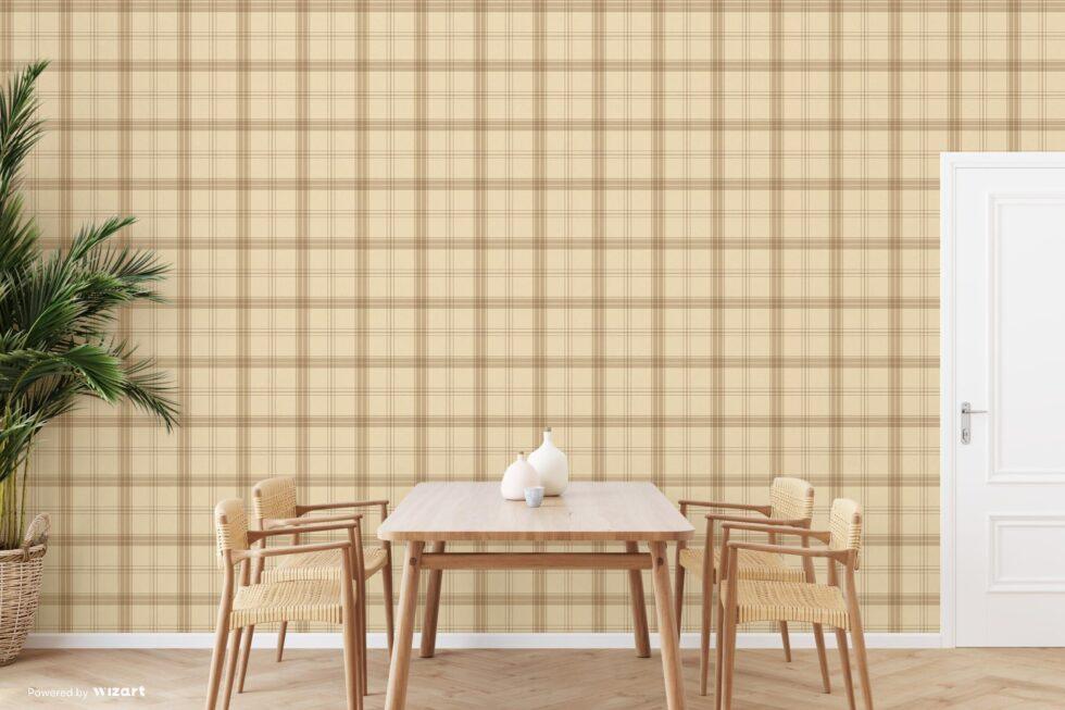 Burberry Textile Inspiration Checkered Pattern Wallpaper Beige Code 3714-2 - Image 3