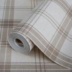 Burberry Textile Inspiration Checkered Pattern Wallpaper Beige Code 3714-2