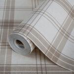 Burberry Textile Inspiration Checkered Pattern Wallpaper Beige Code 3714-2