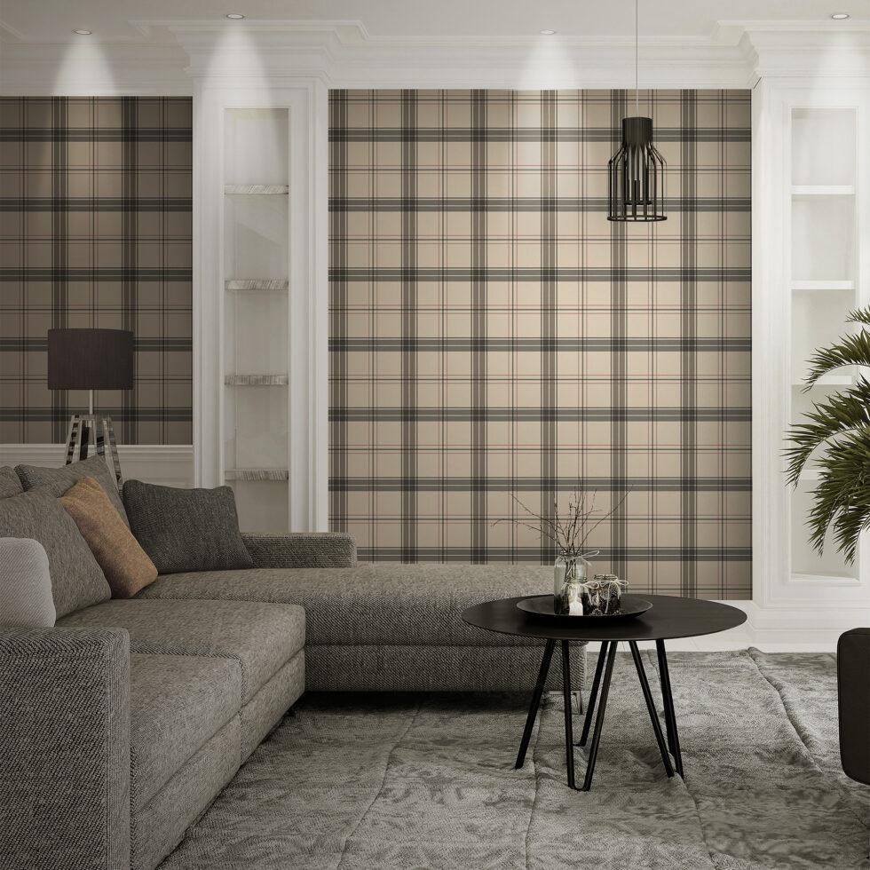 Burberry Textile Inspiration Checkered Pattern Wallpaper Brown Code 3714-3 - Image 2