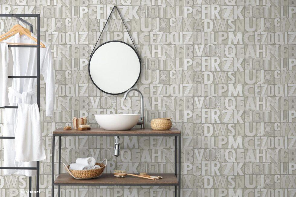 Bold Typography Modern Style Wallpaper White Code 4704-1 - Image 2