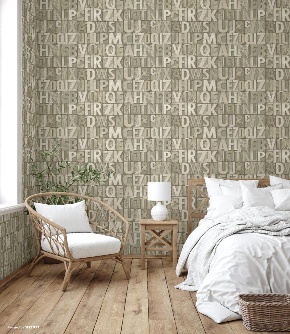 Bold Typography Modern Style Wallpaper Gray Code 4704-2 - Image 2