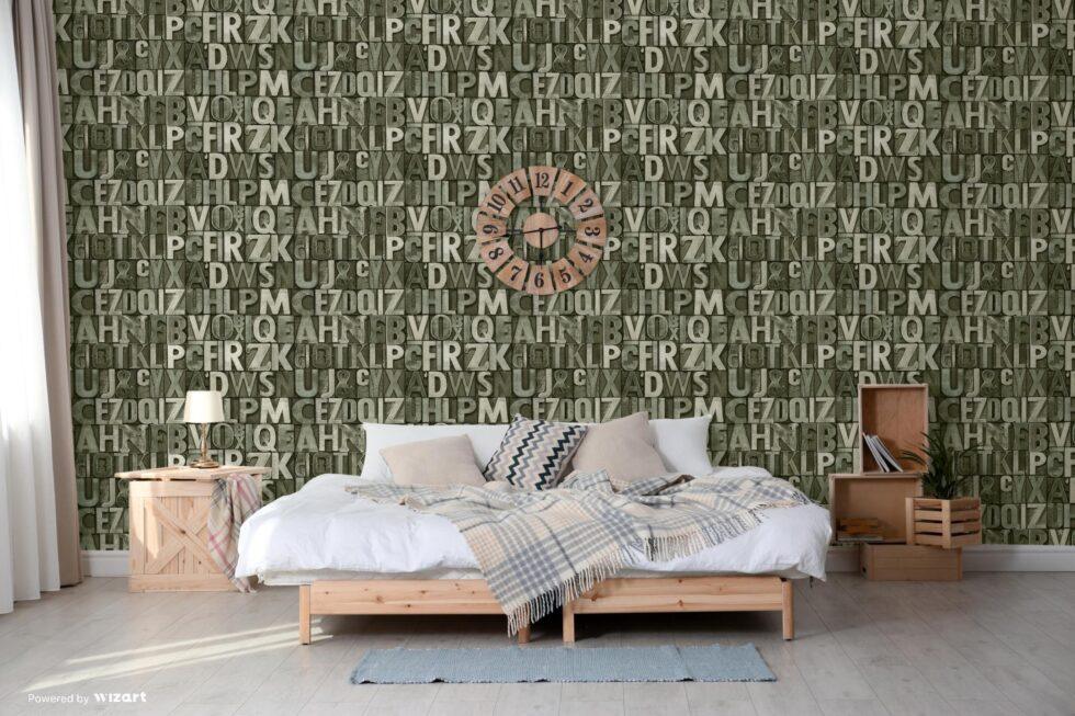 Bold Typography Modern Style Wallpaper Green Code 4704-3 - Image 2