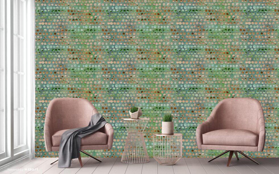 Mother-Of-Pearl Dots Design Wallpaper Green Code 4706-3 - Image 2