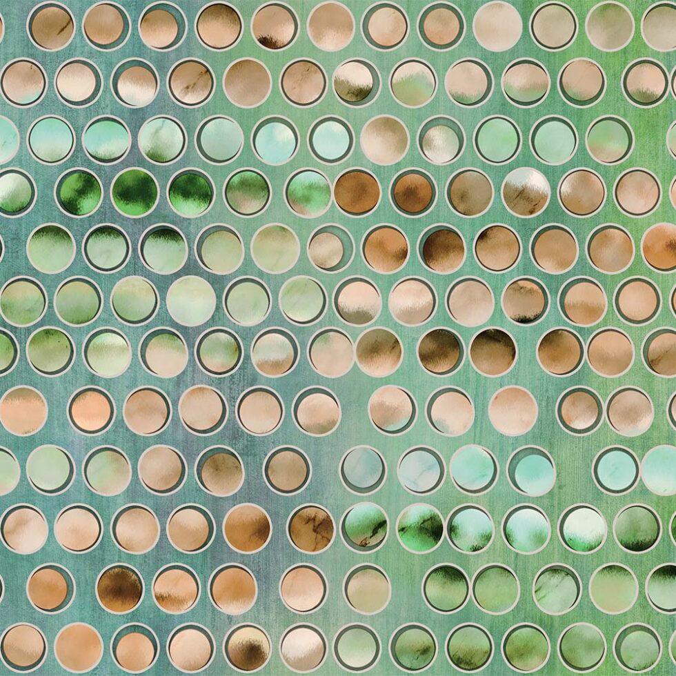 Mother-Of-Pearl Dots Design Wallpaper Green Code 4706-3