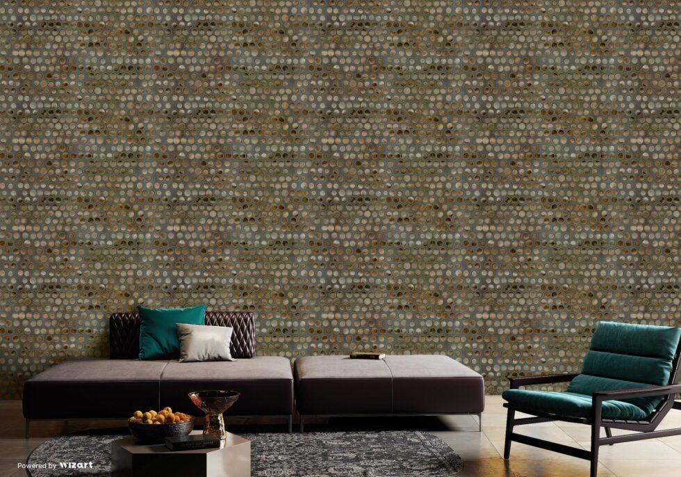 Mother-Of-Pearl Dots Design Wallpaper Brown Code 4706-4 - Image 2