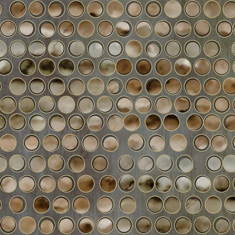 Mother-Of-Pearl Dots Design Wallpaper Brown Code 4706-4