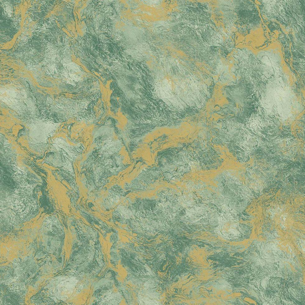 Oxidised Metallised Marble Texture Wallpaper Green Code 4712-3