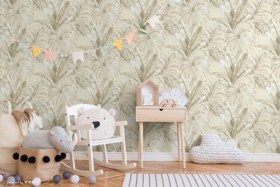 Palm Leaves And Tropical Jungle Inspired Wallpaper Cream Code 4714-1 - Image 2