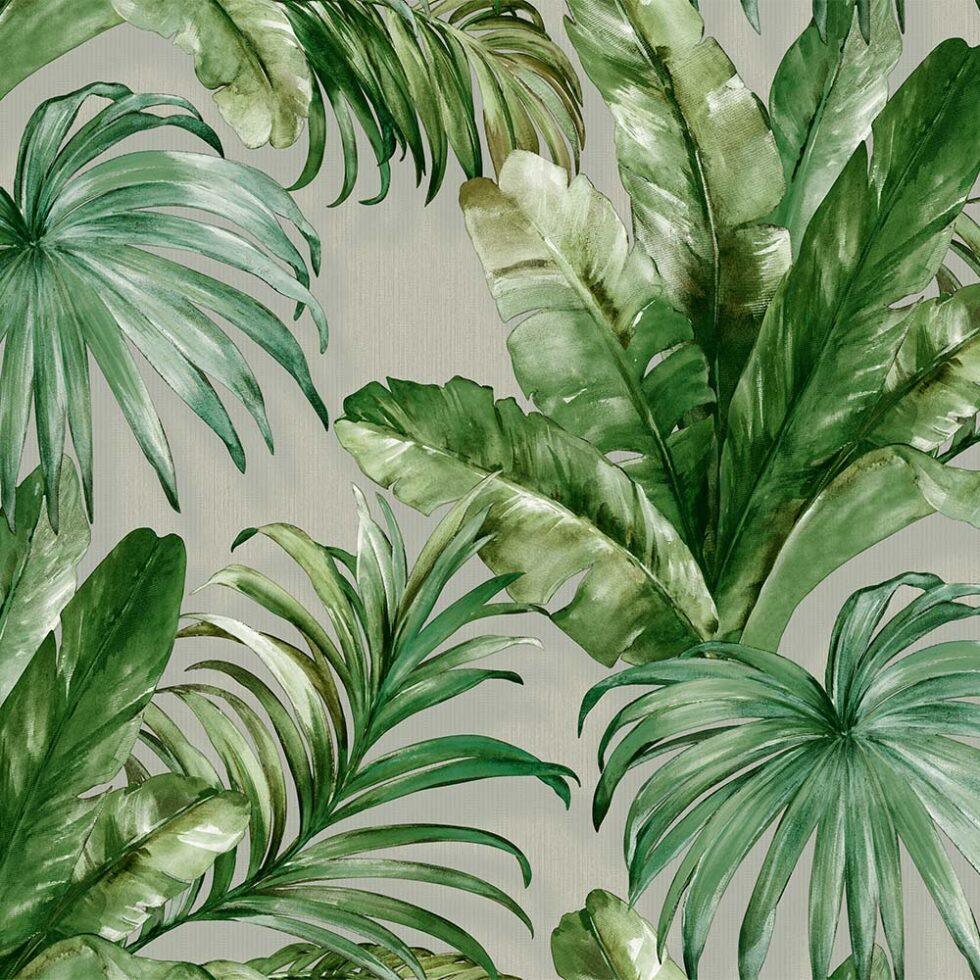 Palm Leaves And Tropical Jungle Inspired Wallpaper Green Code 4714-3