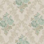 Classic Floral Damask ornament wallpaper Blue Beige Code 5802-3