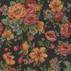 Blooming Roses floral pattern wallpaper Black Orange Red Code 5806-6