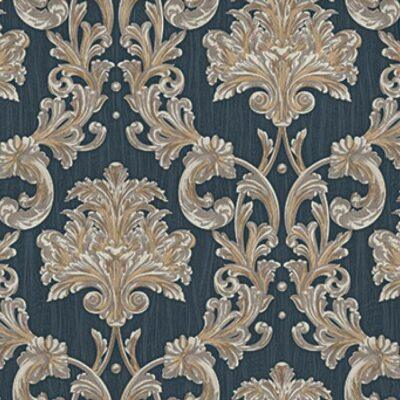 Damask rich ornament wallpaper Blue Brown Code 6808-5