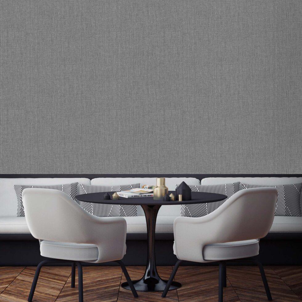 Rough linen cloth texture wallpaper Gray Code 7801-4 - Image 2