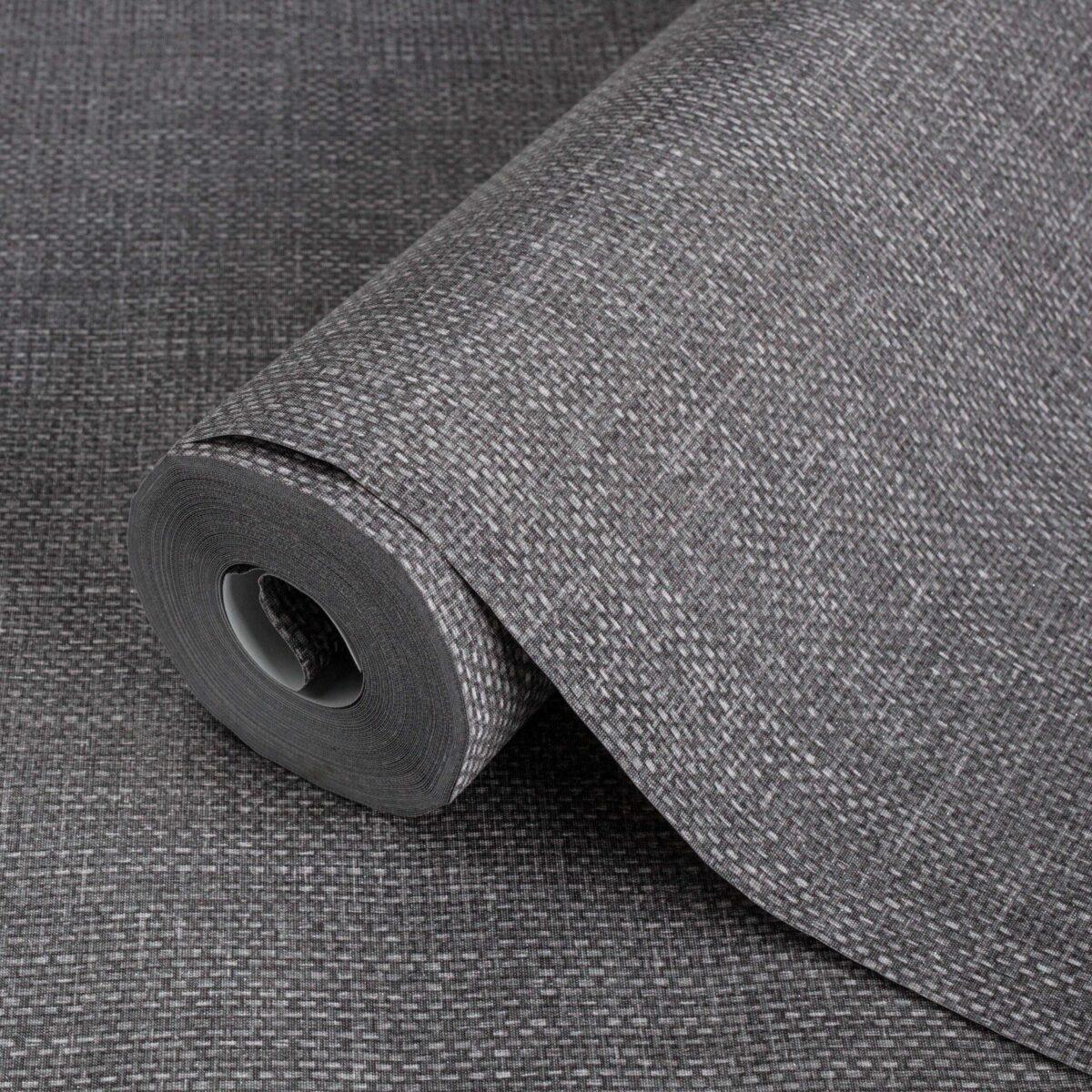 Rough linen cloth texture wallpaper Gray Code 7801-4 - Image 1