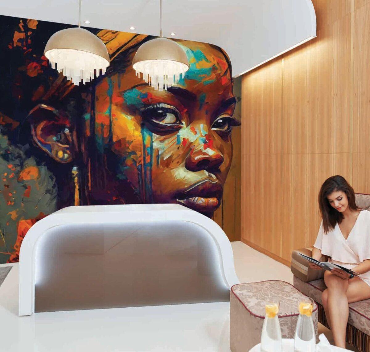 Beauty Center MURAL WALLPAPER, Available in Various Paper Texture, Code B129. 105 CM WIDE ROLL PANELS. - Image 2