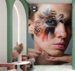Beauty Center MURAL WALLPAPER, Available in Various Paper Texture, Code B135. 105 CM WIDE ROLL PANELS. - Image 2