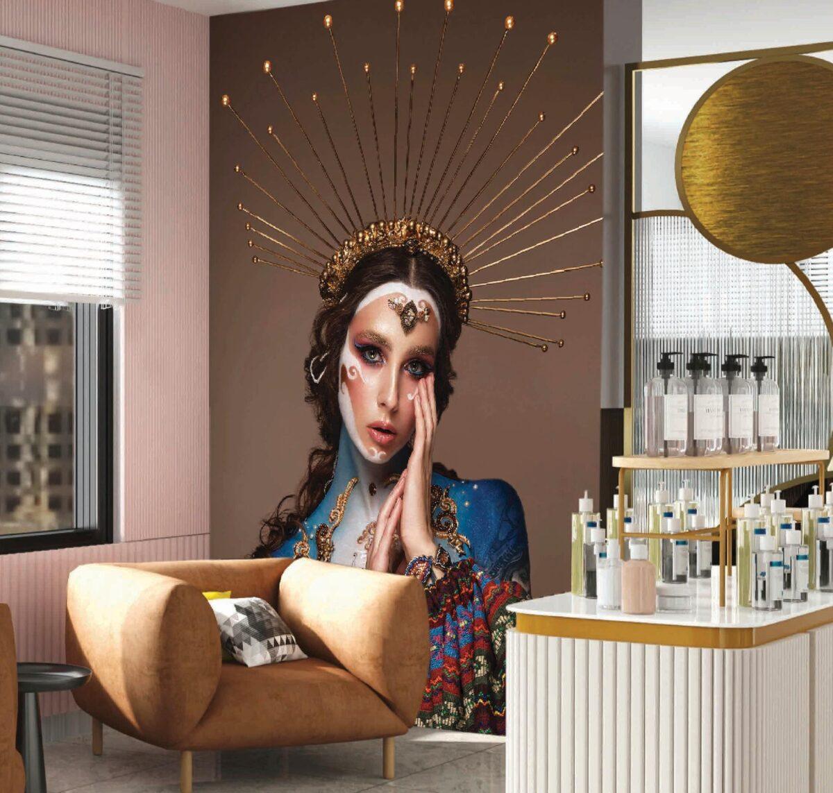 Beauty Center MURAL WALLPAPER, Available in Various Paper Texture, Code B138. 105 CM WIDE ROLL PANELS. - Image 2