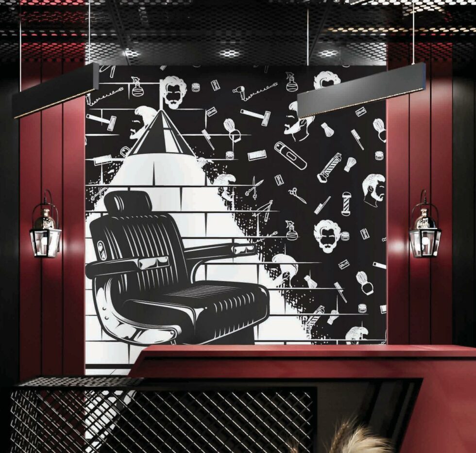 Code B140 - Barber Shop Mural Wallpaper