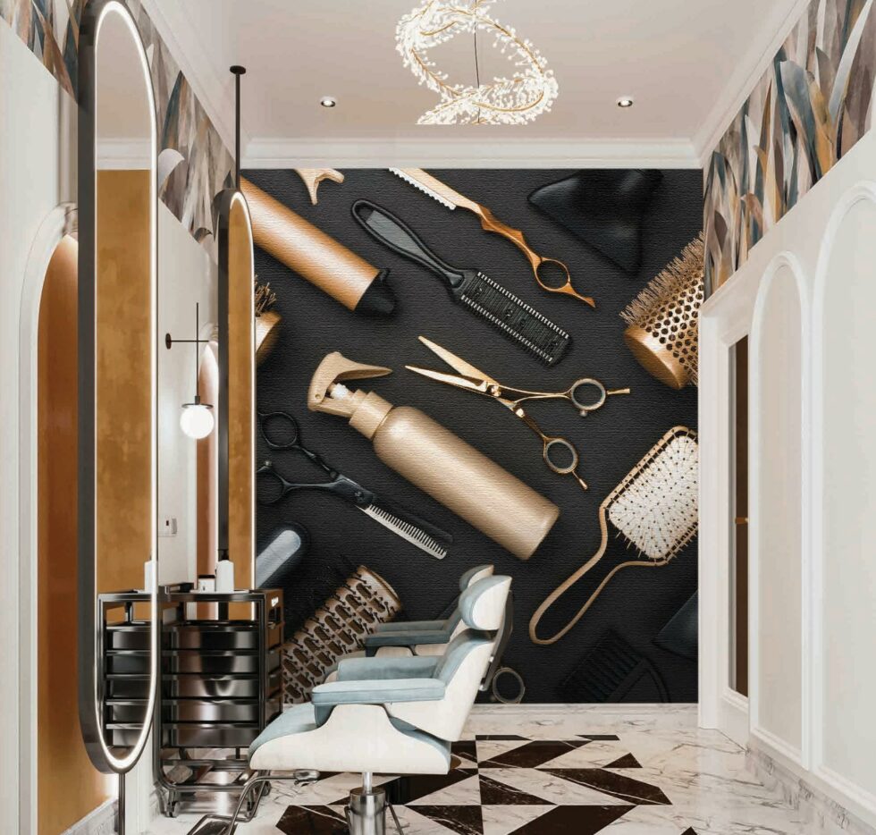 Code B144 - Barber Shop Mural Wallpaper