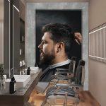 Barber Shop MURAL WALLPAPER, Available in Various Paper Texture, Code B148. 105 CM WIDE ROLL PANELS.