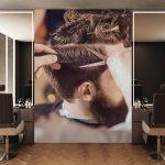 Barber Shop MURAL WALLPAPER, Available in Various Paper Texture, Code B149. 105 CM WIDE ROLL PANELS.