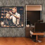 Barber Shop MURAL WALLPAPER, Available in Various Paper Texture, Code B152. 105 CM WIDE ROLL PANELS.