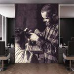 Barber Shop MURAL WALLPAPER, Available in Various Paper Texture, Code B157. 105 CM WIDE ROLL PANELS.