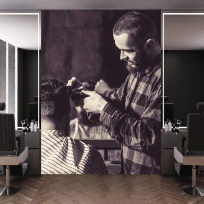 Code B157 - Barber Shop Mural Wallpaper