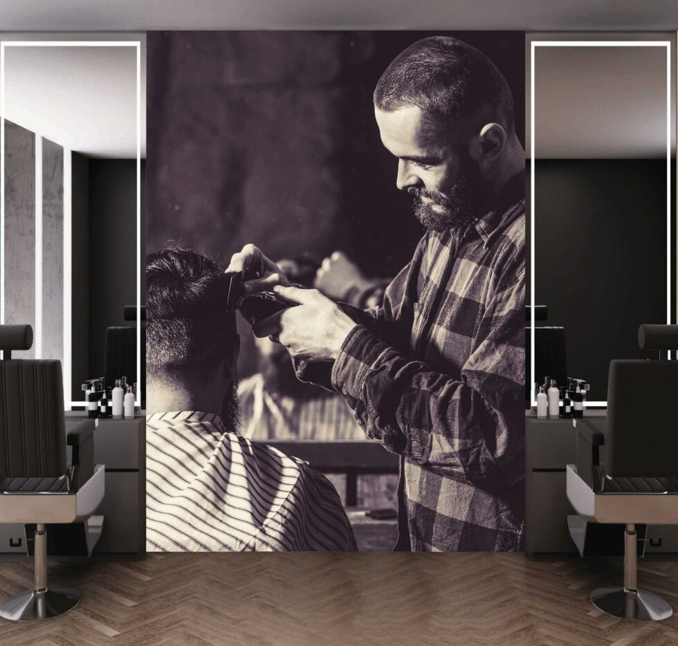 Code B157 - Barber Shop Mural Wallpaper