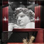 Barber Shop MURAL WALLPAPER, Available in Various Paper Texture, Code B161. 105 CM WIDE ROLL PANELS.