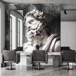 Barber Shop MURAL WALLPAPER, Available in Various Paper Texture, Code B162. 105 CM WIDE ROLL PANELS.