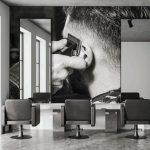 Barber Shop MURAL WALLPAPER, Available in Various Paper Texture, Code B163. 105 CM WIDE ROLL PANELS.