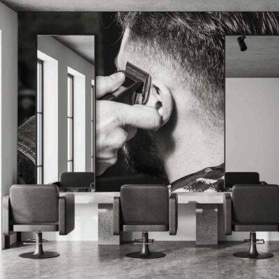 Code B163 - Barber Shop Mural Wallpaper