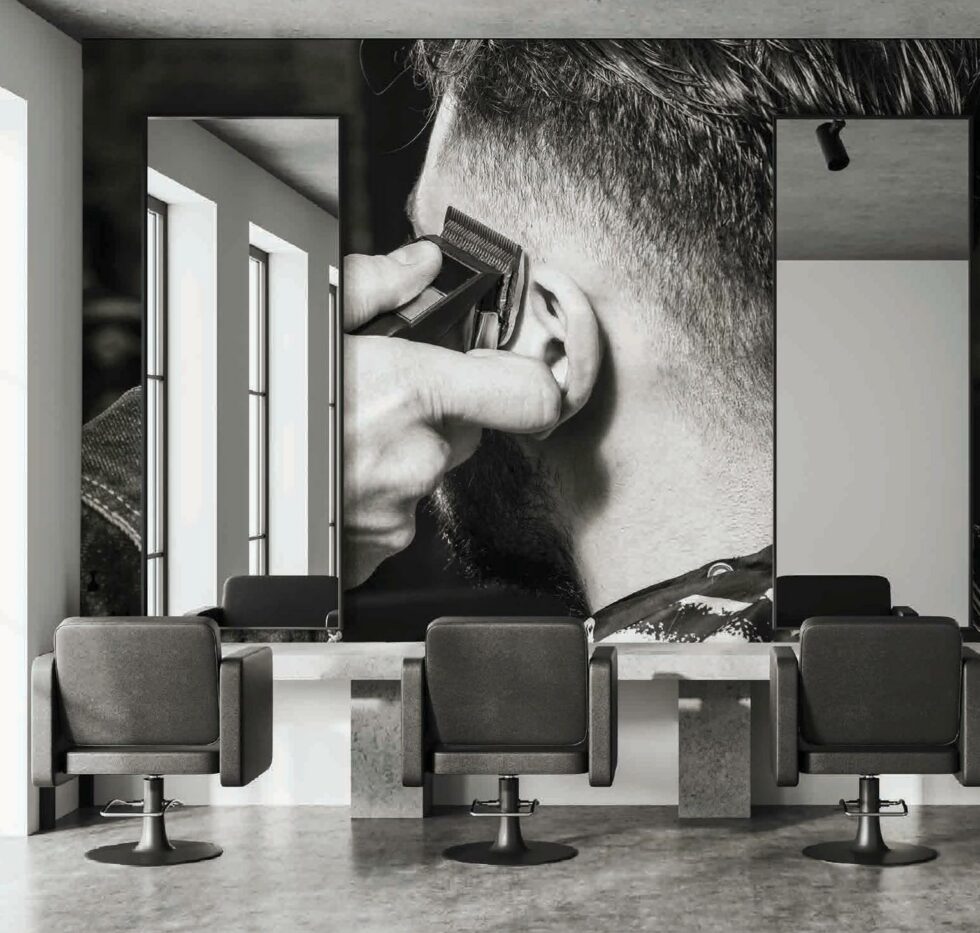 Code B163 - Barber Shop Mural Wallpaper