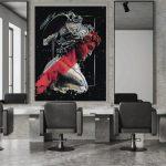 Barber Shop MURAL WALLPAPER, Available in Various Paper Texture, Code B166. 105 CM WIDE ROLL PANELS.
