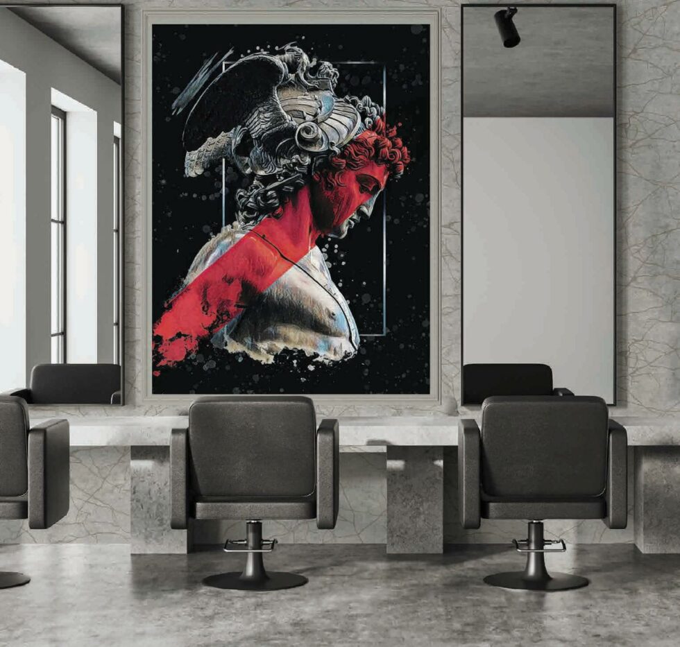 Code B166 - Barber Shop Mural Wallpaper