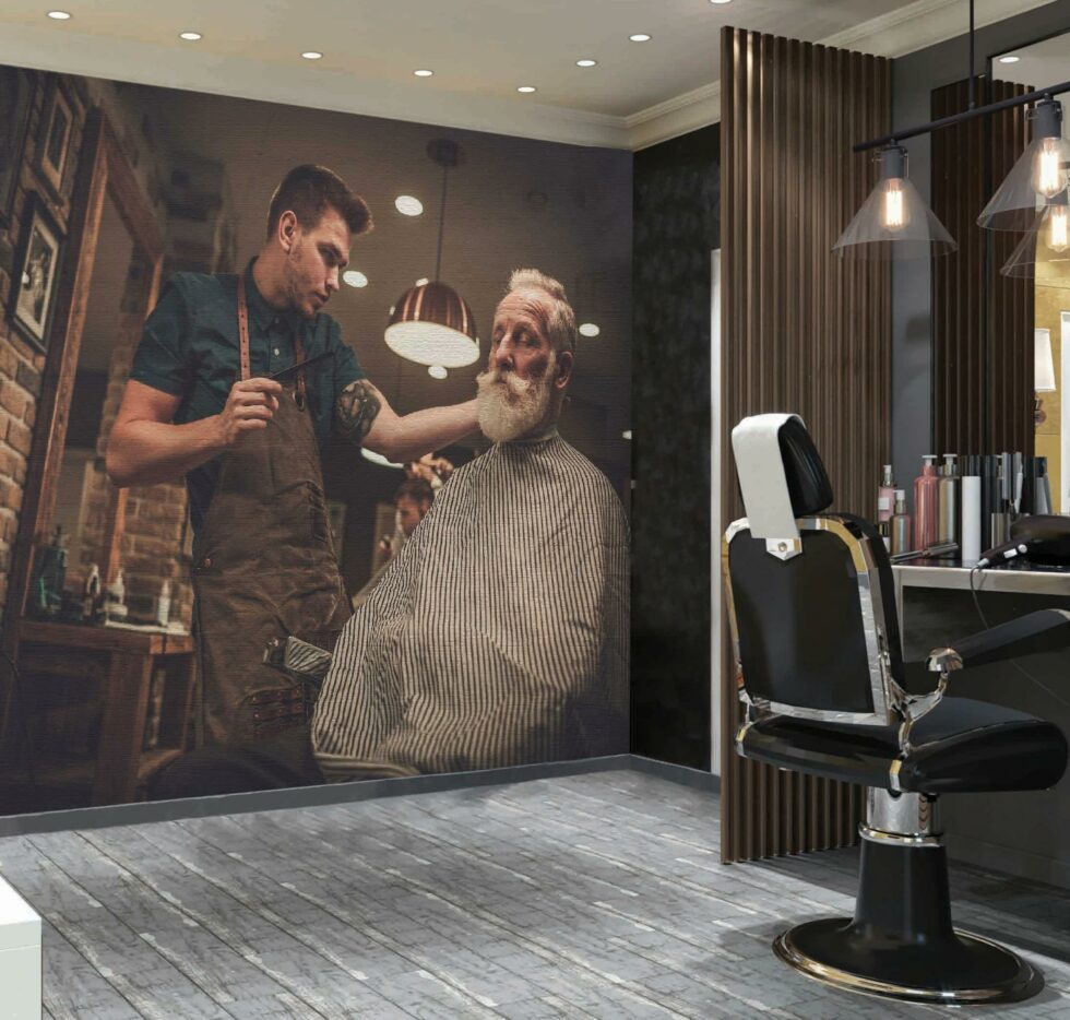 Code B168 - Barber Shop Mural Wallpaper