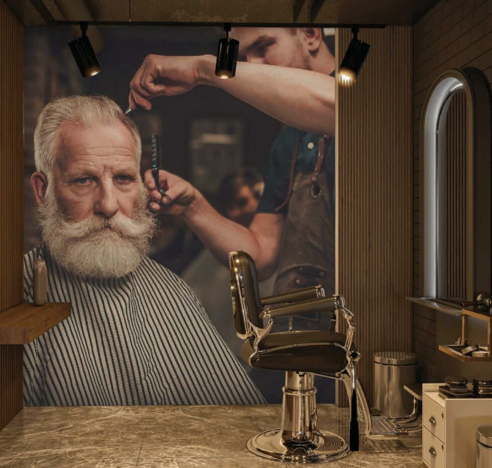 Code B169 - Barber Shop Mural Wallpaper